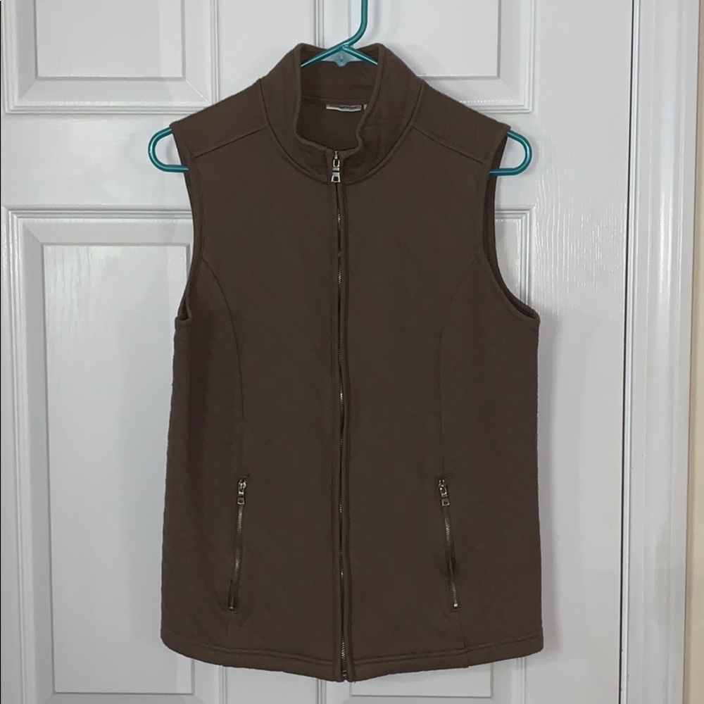 Croft & Barrow Brown Quilted Adjustable Vest